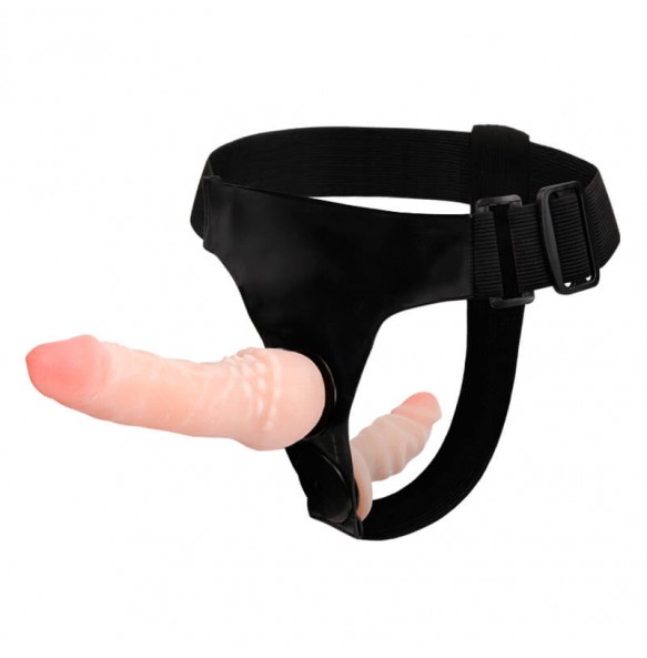 BAILE - Double Dongs Strap Ons Realistic Dildo Harness (L:16.5cm - D:3.5cm)